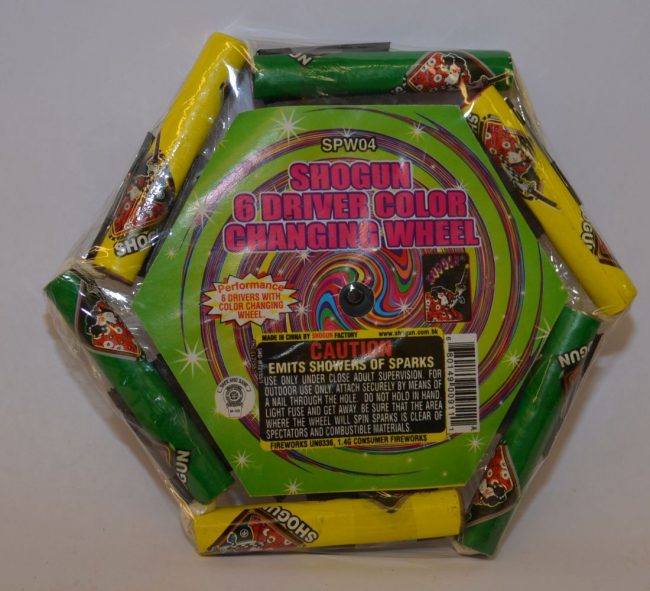 Novelty Fireworks – Shogun 6 Driver Color Changing Wheel